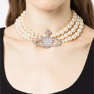 Vivienne Westwood Pearl and Silver Necklace